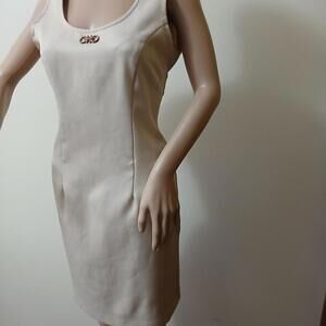 Vintage 90s classic‎ beige pencil dress, size 6